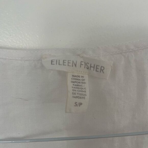 Eileen Fisher Top Women’s Organic Handkerchief Linen V Neck Wrap White Small P - Picture 13 of 13